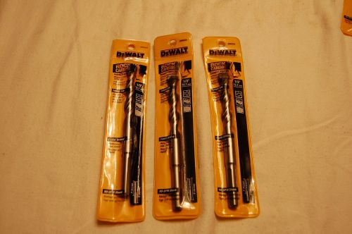 Three Dewalt 1/2&#034; Rock Carbide Hammer Drill Bits 1/2&#034;X6X4 DW5235