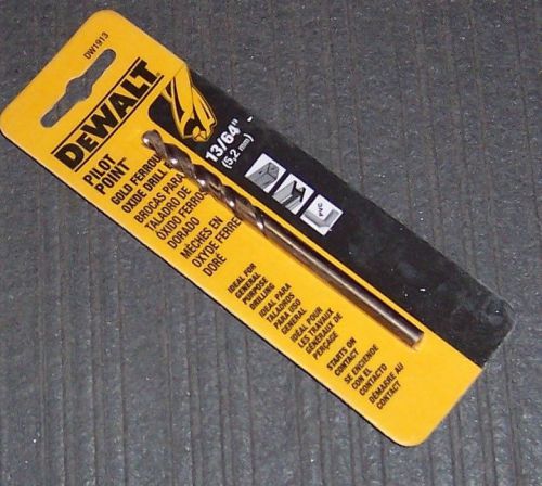 DeWalt DW1913 13/64&#034; Gold Ferrous Oxide Pilot Point Drill Bit