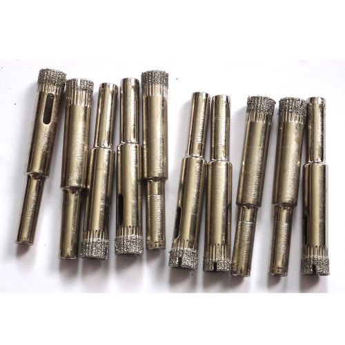 10 pcs 8mm ( 5/16&#034; inch ) Diamond coated core drill drills bit hole saw tile