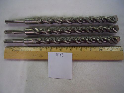 3 NEW BOSCH ANSI SDS PLUS CARBIDE TIPPED  DRILL BITS. 3/4&#034; X 12&#034; S4L GERMAN D443