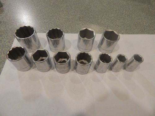 Craftsmen 1/2&#034; Drive  Sockets lot of 11 Pcs