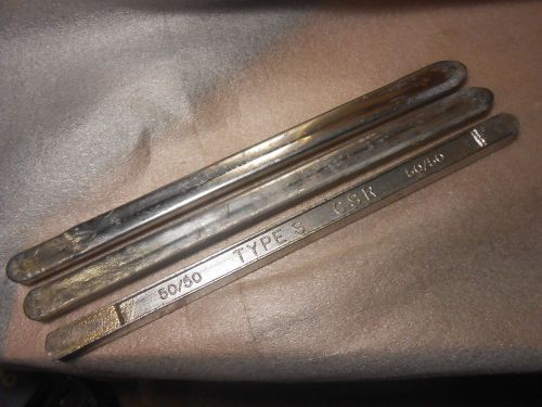 3 Bars 50/50 Type S Lead Tin Quality Solder 4 3/4 Lbs