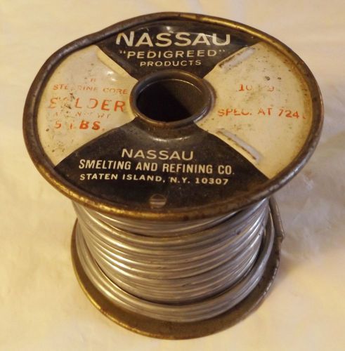 5 Pound Spool Stearine Solder Nassau Smelting Refinind Pedigree .165 dia