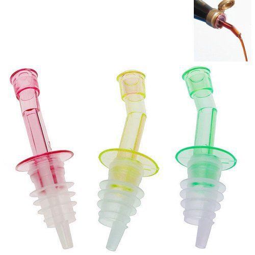 NEW 3 Pcs Bottle Pourer Pour Spout Stopper Dispenser Liquor Flow Olive Wine Oil