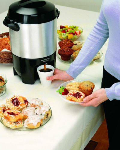 Hamilton Beach Brew Station 40-Cup Coffee Machine 40540 Urn, Silver/ Black