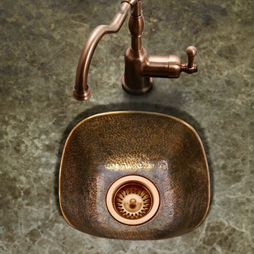 12 1/2&#034; Hammered Copper Undermount Wet Bar &amp; Prep Sink - Pub &amp; Restaurant Sink