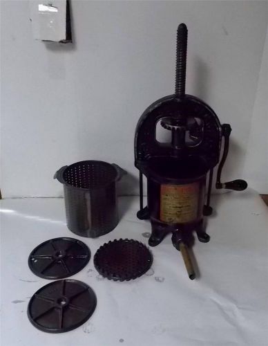 4 Qt No 25 Enterprise Cast Iron Sausage Stuffer Lard Wine Fruit Press  Complete