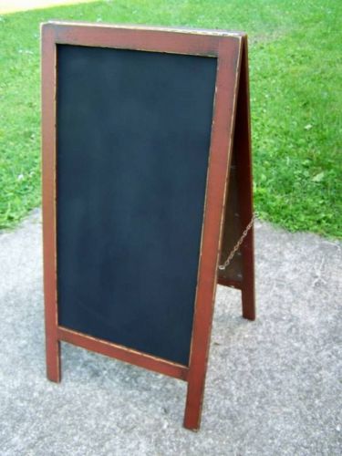 HANDMADE PRIMITIVE CAFE SIDEWALK  EASEL / BARN RED