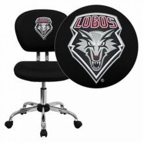 Flash Furniture H-2376-F-BK-40019-EMB-GG New Mexico Lobos Embroidered Black Mesh