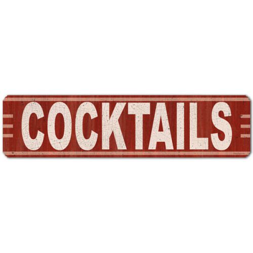 Cocktails Metal Sign Vintage Lounge or Bar Decor