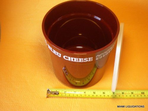 Carlisle 374 Crock Sauce Food Container BLEU CHEESE Salad Dressing 2.7 Qt Brown