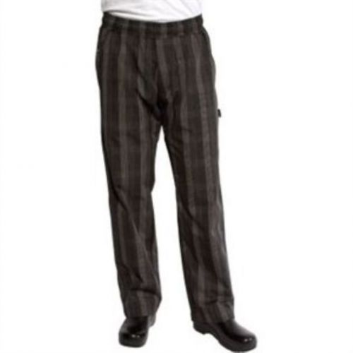 NEW Chef Works BPLD-BLK UltraLux Better Built Baggy Pants  Black Plaid  Size L