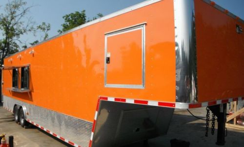 Concession Trailer 8.5&#039;x34&#039; Food BBQ Vending Event Gooseneck (Orange)