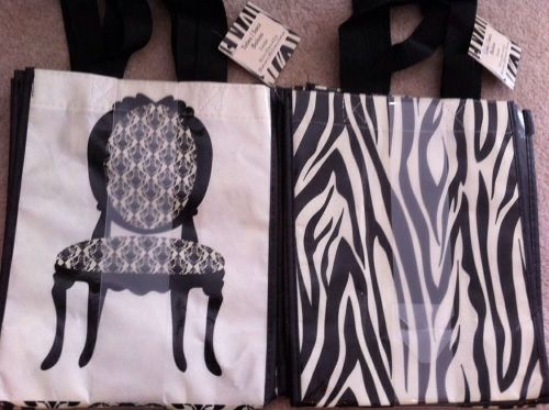 NWT&#039;S~Medium 8&#034; X 10&#034;~Black &amp; Cream~(Heavy Duty)~Plastic Gift Bags~Pick  One