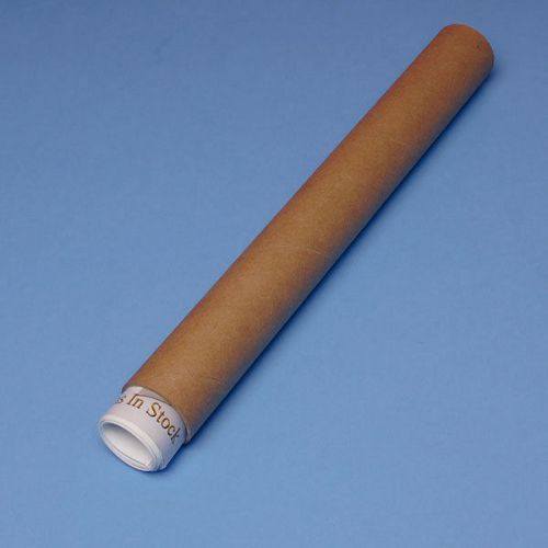 2.5x15 Kraft Brown Shipping Mailing Tube 24pc w/Plastic Caps