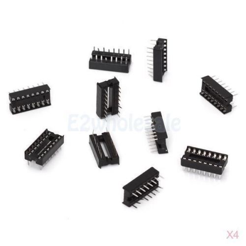 4x 10pcs 16Pin 16 Pin DIP IC Socket Adapter 2.54mm Pitch High Quality #05147