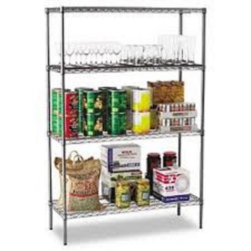 Alera 1,250-lb. Wire Shelving Starter Kit with 4 Shelves, 18&#034;D x 48&#034;W x 72&#034;H - B