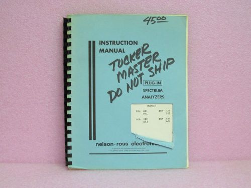 Nelson-Ross Manual PSA 021,022, 023, 024, 041, 042, 043, 044 Instr. Man. w/Sch.