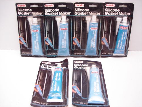 6 NEW TUBES BONDO #920 BLUE RTV SILICONE GASKET MAKER 3.0fl / LOCTITE / PERMATEX