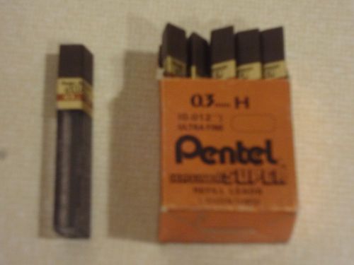 PENTEL .3MM H HI-POLYMER SUPER REFILL LEAD (10 TUBES)