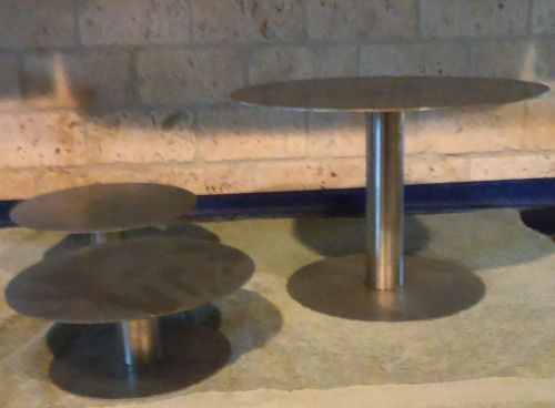 Set of 3 Stainless Steel Round Deli Dish Cake Stand Risers