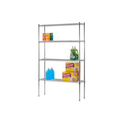 Heavy Duty NSF Certified Chrome 4-Shelf Wire Shelving 74&#034;H x 48&#034;W x 12&#034;D New