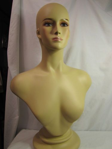 26&#034; Female Mannequin Head &amp; Bust Hat Wig Jewelry Display~TLC