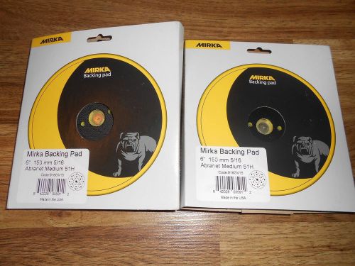 LOT OF 2 MIRKA 6&#034; BACKING PAD