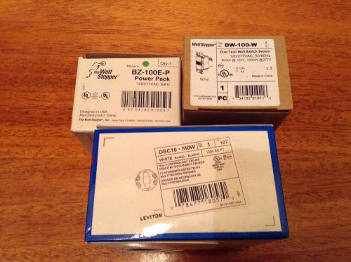 Leviton Multi Tech Sensor # OSC10 +Watt Stopper Power Pack &amp; Sensor DW-100-W.NIB