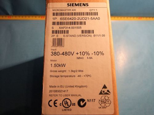 SIEMENS MIKROMASTER 6SE6420-2UD21-5AA0  1500w      NEW