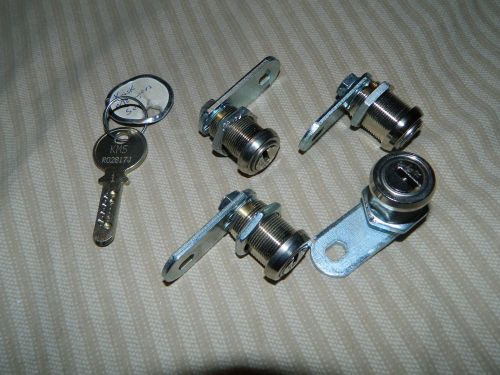 LOT (4) Keyed The Same CYLINDER LOCKS VSR 9 PIN DIMPLE KEY high security Cam 1&#034;