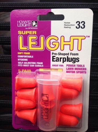 Sperian super leight pre-shaped foam earplugs 5 pair 33 noise reduction rating for sale