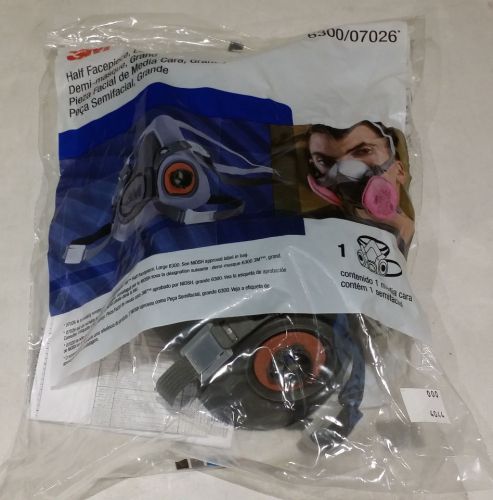 3M HALF FACEPIECE LARGE REUSABLE RESPIRATOR 6300/07026 NEW FREE SHIPPING