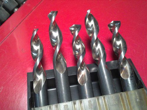 Credo OMark Industries 5PC &#034;long&#034; twist drill bits 3/8 shank. SHARP! U.S.A. NR