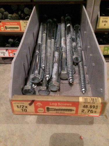 Lot Of 17 Steel Hex Lag Screw Bolt 1/2&#034; X 10&#034; Zinc Plated Hex Head Hillman