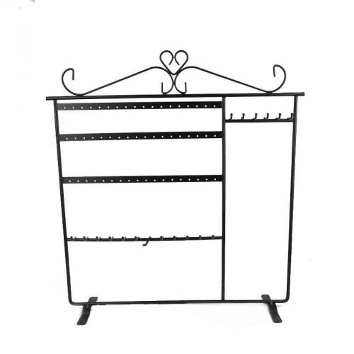 1X Jewelry Earring Display Jewelry Stand Holder Black 48 Holes10 Hooks 36*30cm