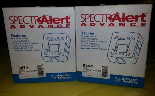 2 x spectralert advance system sensor bbs-2 wall back box skirt red new nib for sale