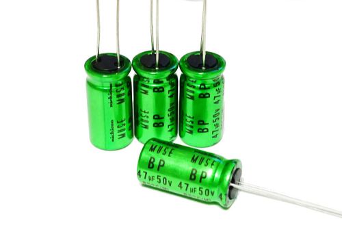 Nichicon Bi Polar MUSE ES Audio Series Capacitors 47uf / 50v  x 4pcs. Audiophile