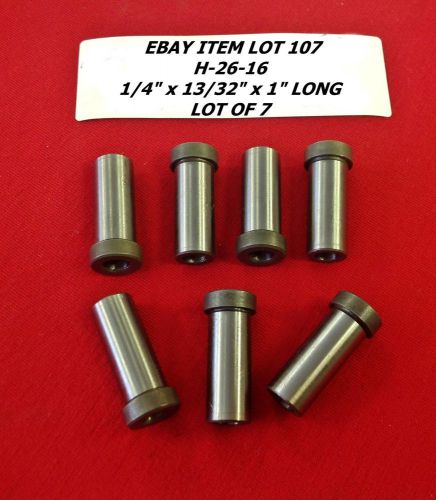 ACME H-26-16 Head Press Fit, Shoulder Drill Bushings 1/4 x 13/32 x 1&#034;  Lot of 7