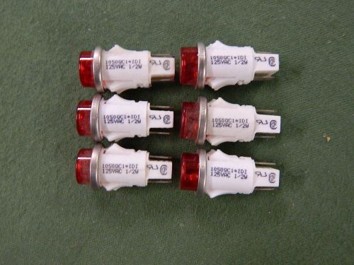 RED INDICATOR LIGHT 1050QC1 1/2 W 125 VAC Lot of 6