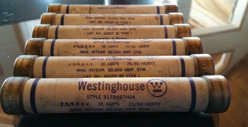 LOT OF 6 WESTINGHOUSE A500T-3E /STYLE 317B487H04 /3E TYPE 1--2.5/5.0 K.V. 25/60