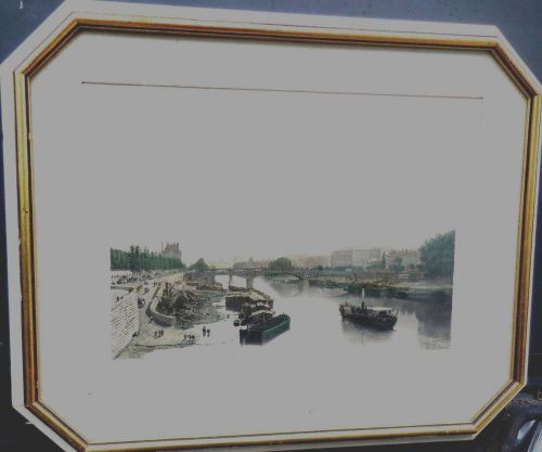 Engraving 1950 Paris Charpentier ed &amp; Ph Benoist Hand coloredFamous Place, ED1