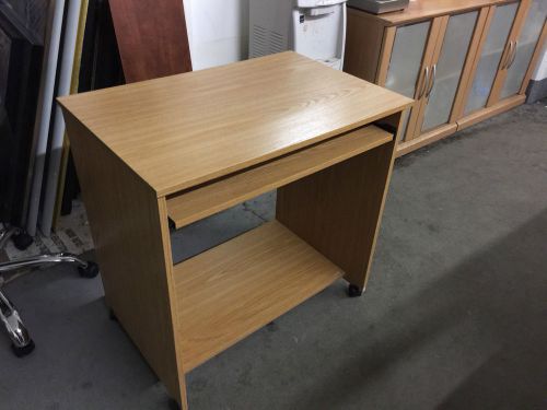 MOBILE COMPUTER TABLE in LIGHT OAK COLOR