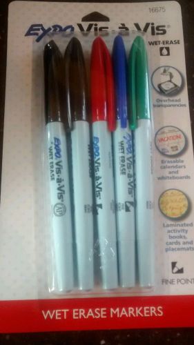 Expo Vis a Vis wet erase markers fine point 5ct