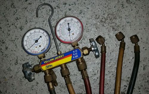 Ritchie yellow jacket manifold r22 r12 r502 w/ hoses for sale