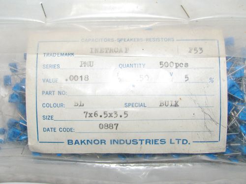 500 NOS INTERCAP PMU SERIES .0018 250V POLYESTER CAPACITORS TUBE AMPLIFIER PART