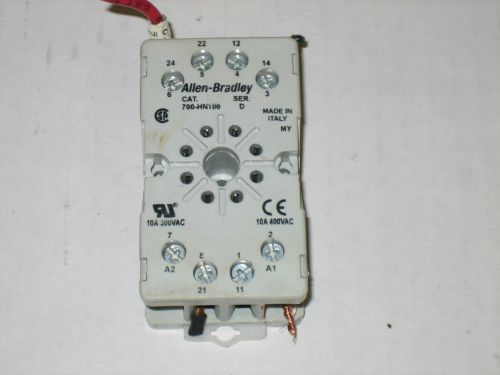 ALLEN-BRADLEY RELAY BASE CAT 700-HN100 SERIES D