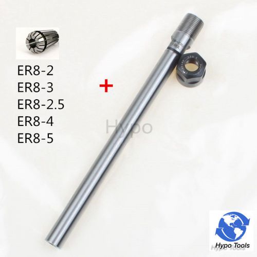 5pcs ER8  Collet  + ER8 100L Length 8mm Stright Shank Collet Chuck Tool Holder