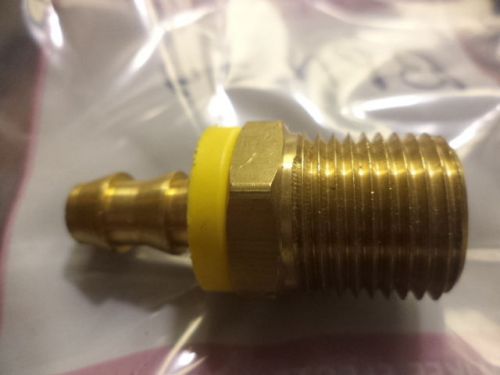 4 PC. LOT BARBED PLASTIC FLANGED BRASS HOSE COUPLER P/N BPN34 3/8&#034; HOSE 1/2&#034;MPT