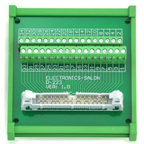 Idc-34 din rail mounted interface module, terminal block. for sale